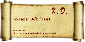 Kopacz Dániel névjegykártya